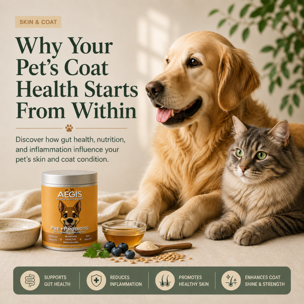 Discover how gut health, nutrition, and inflammation influence your pet’s skin and coat condition.