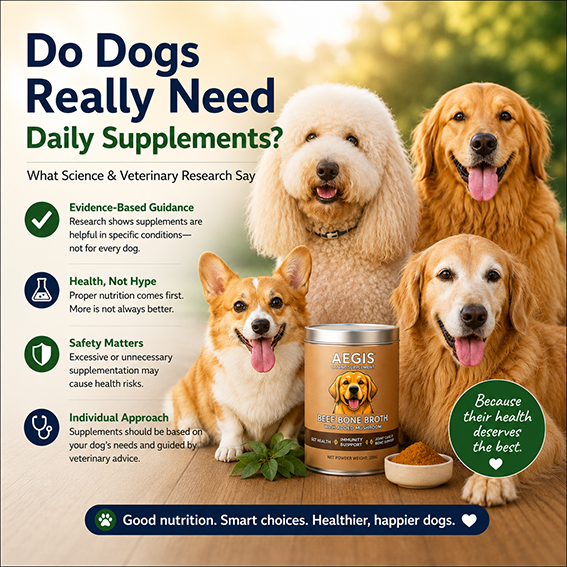 Debunking the widespread misconception that has developed that all dogs require supplements every day to remain healthy. Balance is the key.